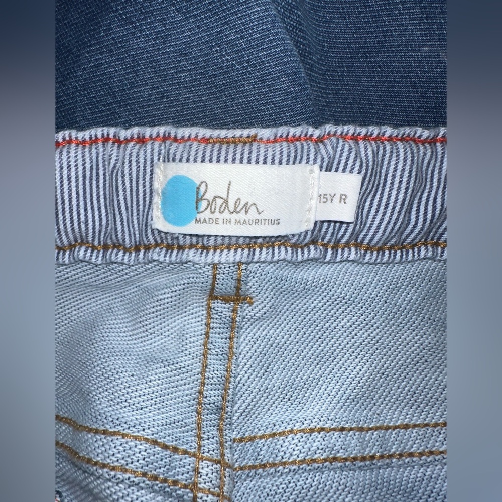 Boden Boys 15Y R‎ Jeans Blue Skinny Leg Adjustable Waist Button Pockets Cotton - Picture 3 of 6